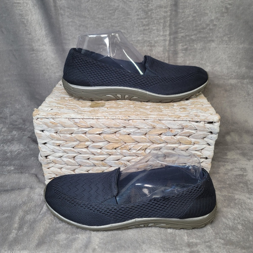Skechers Reggae Fest Willow Shoes Air-Cooled Granola Minimalist Navy Slip On 9.5